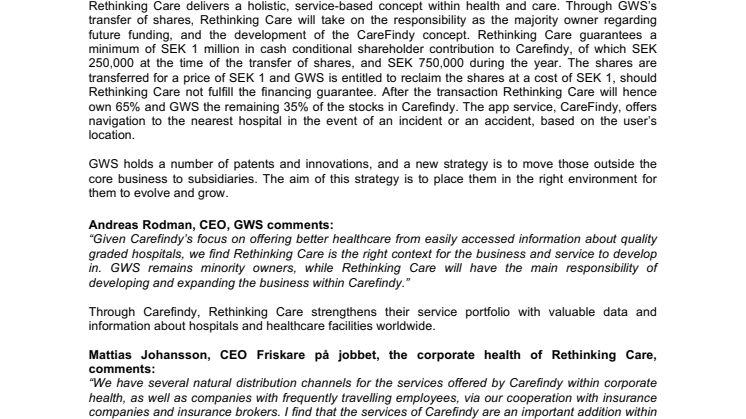 Rethinking Care becomes largest shareholder in Carefindy
