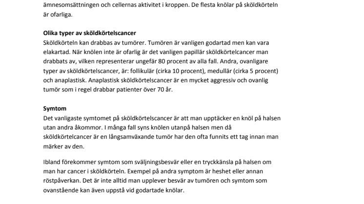 Fakta om sköldkörtelcancer