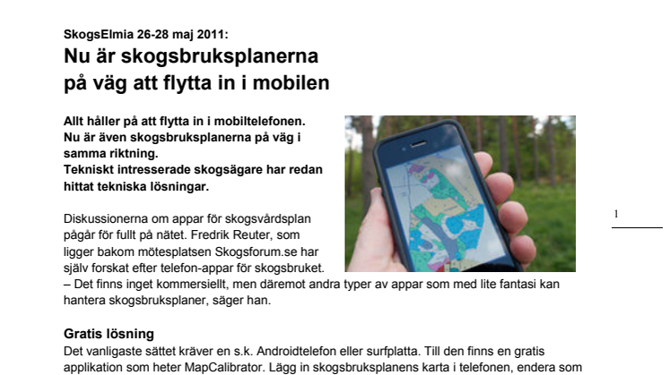 Nu är skogsbruksplanerna på väg att flytta in i mobilen