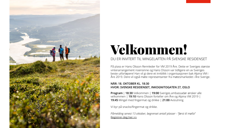 Inbjudan till svenska residenset i Oslo 18 oktober 2017
