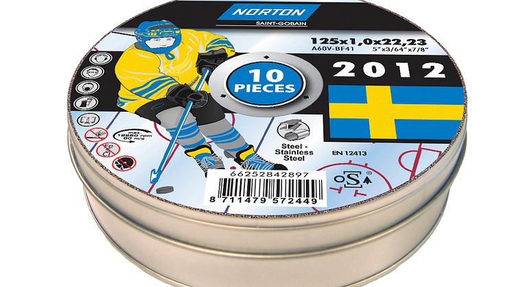 Norton kapskiva till Hockey-VM - plåtburk