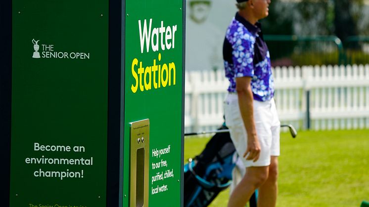 A Bluewater hydration station helps 2021 Senior Open provide free access to purified water at the Sunningdale, England, course (Credit Getty Images)