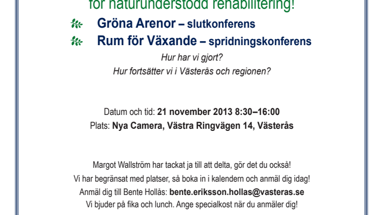 Program konferens för naturunderstödd rehabilitering