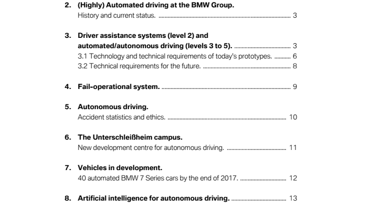 Autonomous driving at the BMW Group