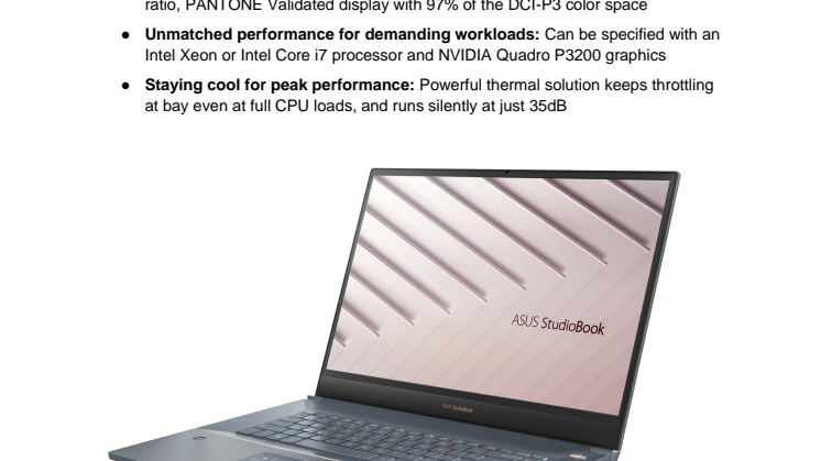ASUS Announces StudioBook S 
