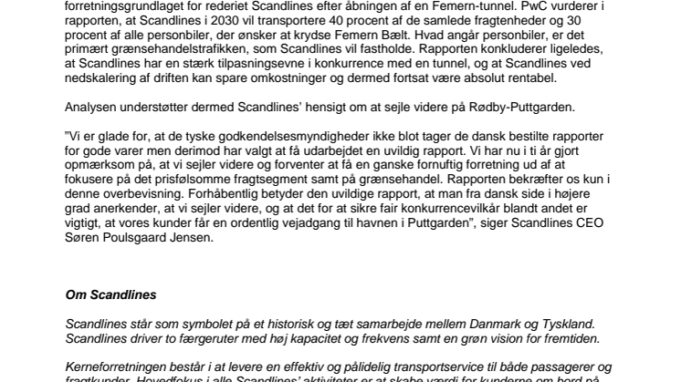 Uvildig rapport konkluderer, at Scandlines fastholder stor del af trafikken på Rødby-Puttgarden