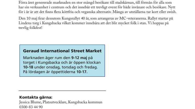 Internationella matmarknaden tillbaka till Kungsbacka