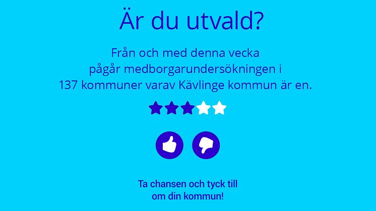 Medborgarundersökningen genomförs i samarbete med Statistiska centralbyrån, SCB, och Kävlinge kommun hoppas på rekordhög svarsfrekvens.