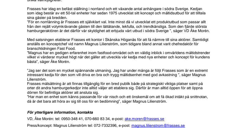 Frasses Hamburgare siktar på expansion