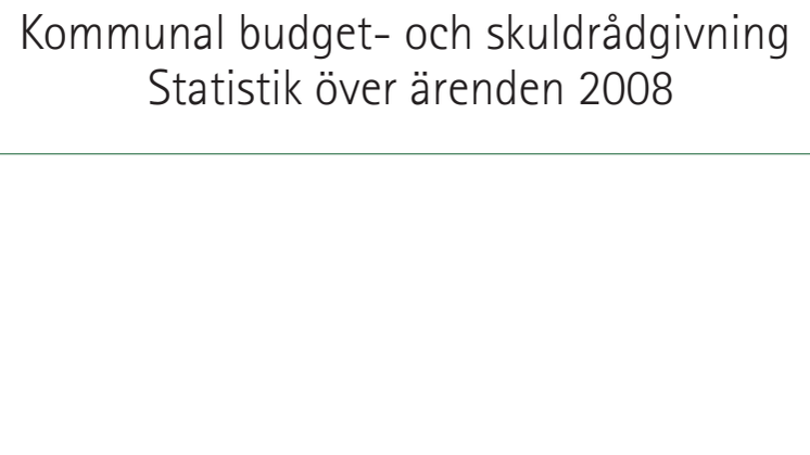 Kommunal budget- och skuldrådgivning - statistik över ärenden 2008