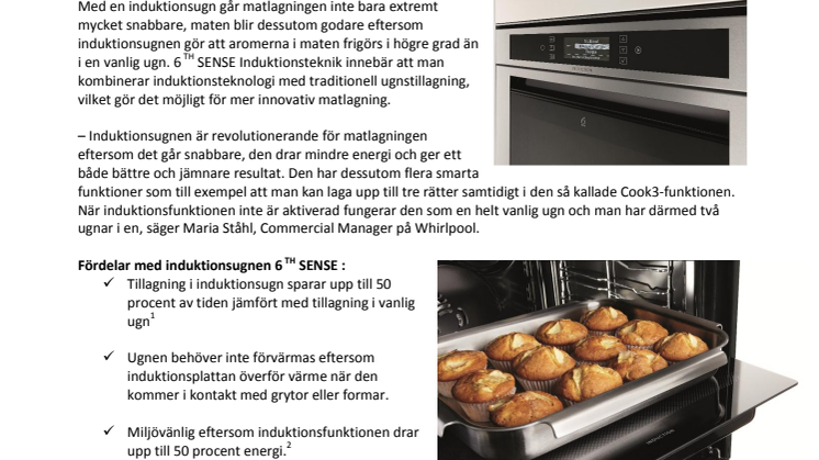 Whirlpool lanserar induktionsugn – ett helt nytt sätt att laga mat på