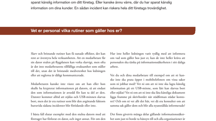 Låt inte slarvet bli en katastrof