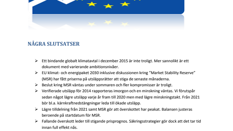 Modity månadsbrev: Utsläppsrätter och EU ETS - Krasch eller nyvaknande?