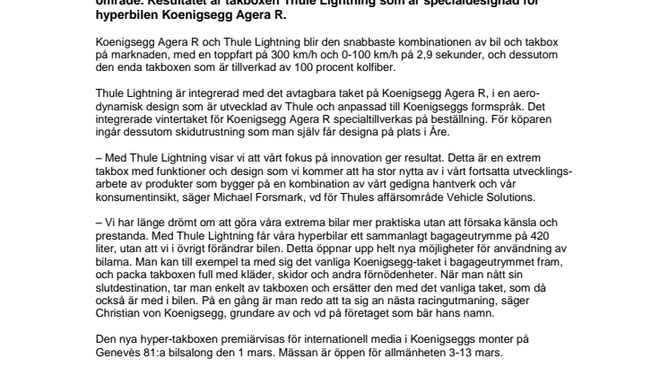 Thule Lightning – världens första hyper-takbox
