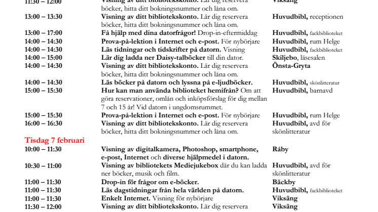 Program för Digital Delaktighet aktivitetsvecka 6-10 februari