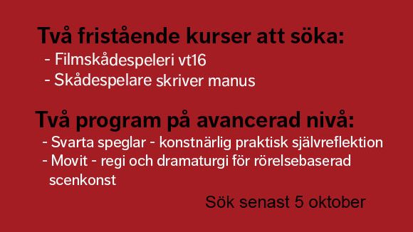 Kurser på StDH att söka senast 5 oktober