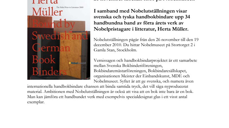 Handbokbindarvernissage på Nobelmuseet