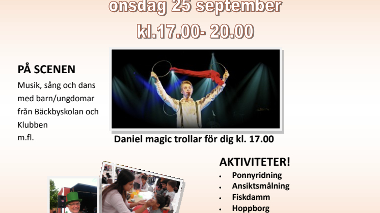 Torgfest på Bäckby 25 september 2013 – program
