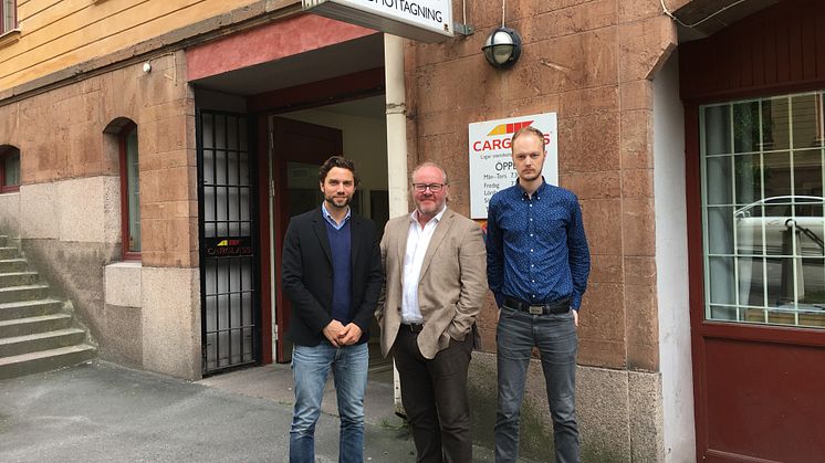 Henrik Edlund, VD Futurice Sverige, Anders Eliasson, VD Carglass Sverige,  Patrick Danielsson, Digital Manager Carglass Scandinavia. Foto: Carglass Sverige
