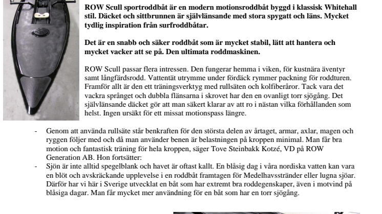 Svensk sportroddbåt för kräsna motionärer och riktiga äventyrare