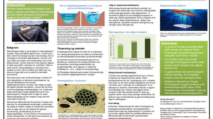 Pollution and Ecosystem Adaptation to Changes in the Environment (PEACE)