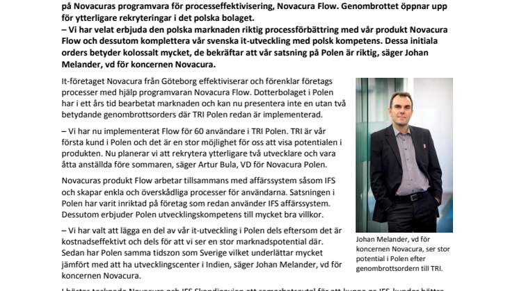Genombrott i Polen för Novacura – nyanställer och satsar mer