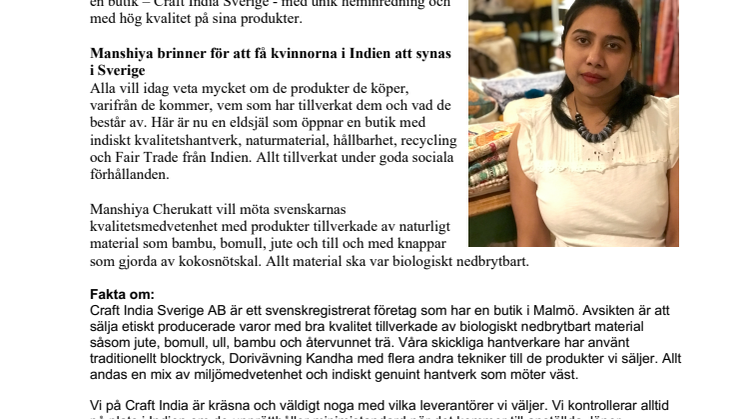 INBJUDAN: Ny butik med indiska kvalitetsvaror öppnar på Stora Nygatan 79