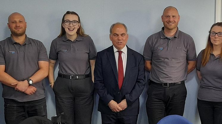 Bambos Charalambous, MP for Enfield and Southgate (centre), meets Great Northern's Hornsey depot