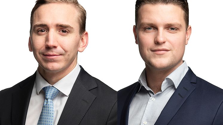 Robert Jones (till vänster) och Linus Tillander (till höger) förstärker uthyrningsteamet.