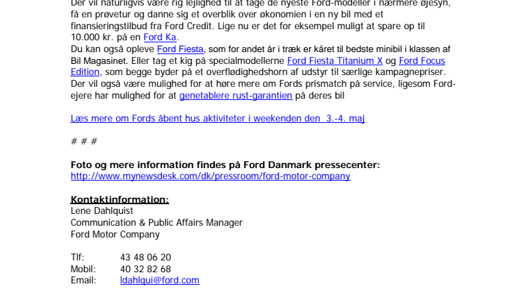 Kom til åbent hus hos Ford og vind billetter til Champions League finalen