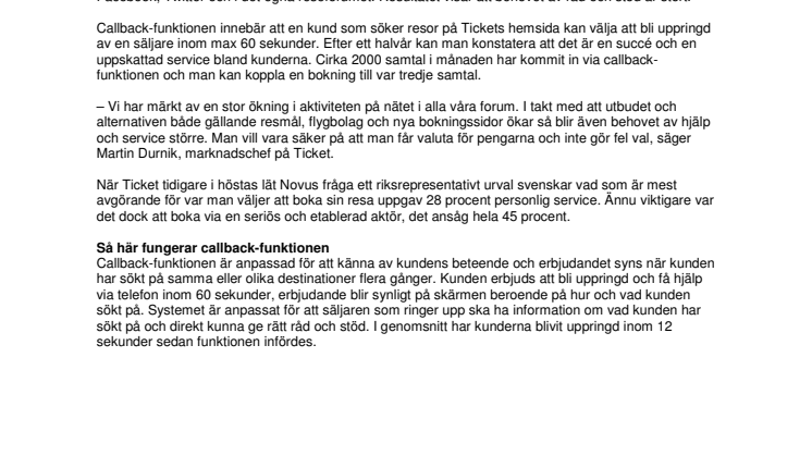 Ticket växer med personlig service på nätet