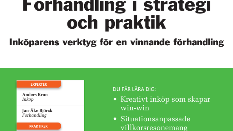 Förhandling och strategi i praktik, kurs i Stockholm 23-24 oktober 2012