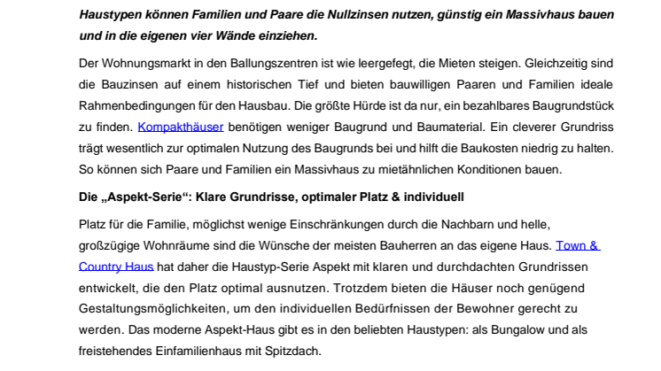Massivhaus zu mietähnlichen Konditionen bauen