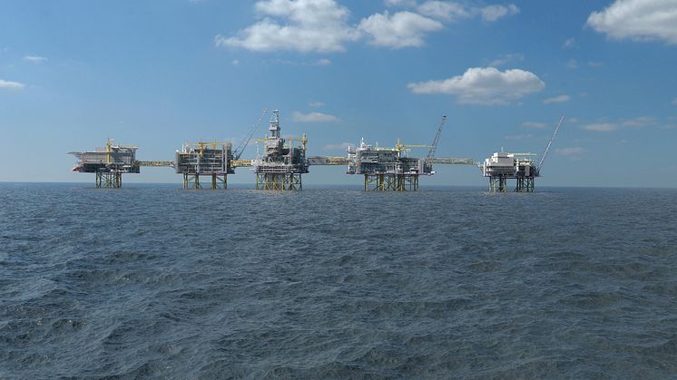Phase 2 will add a fifth platform to the ‘The North Sea Giant’, Johan Sverdrup. Credit: Equinor