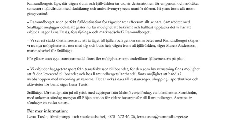 Res till Ramundberget med Snälltåget i vinter 