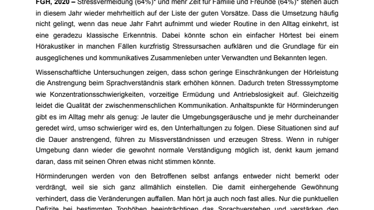 ​Weniger Stress, mehr Zeit für die Familie – was diese beliebten Vorsätze mit gutem Hören zu tun haben.