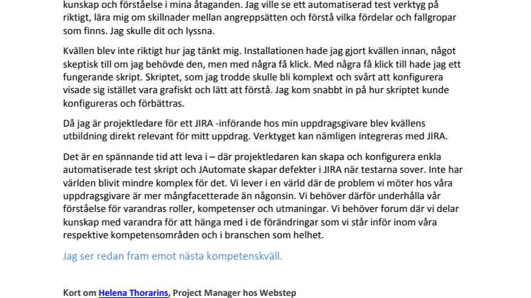 Kompetenskväll på Webstep: En introduktion till JAutomate