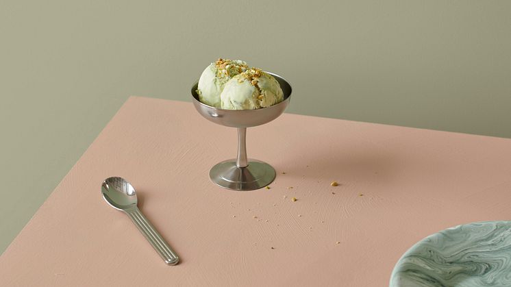Kombinasjonen av fargene 8302 Laurbær og 20047 Blushing Peach gir en herlig vårfølelse!