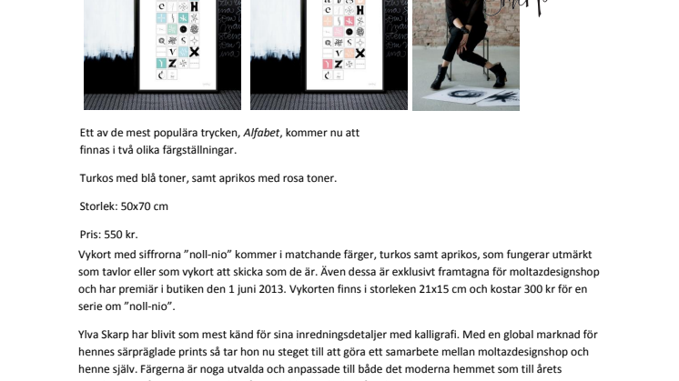 Premiär för Ylva Skarp i samarbete med moltazdesignshop