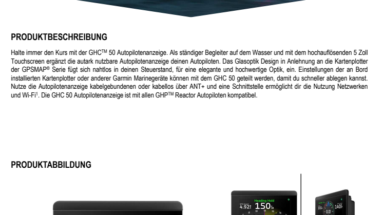 Datenblatt Garmin CH GHC50