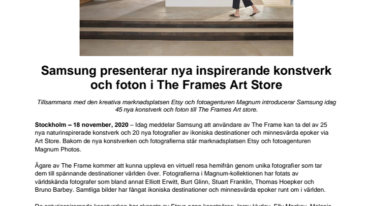 Samsung presenterar nya inspirerande konstverk och foton i The Frames Art Store 