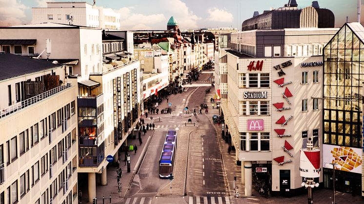 En spårvagn på Södra Förstadsgatan