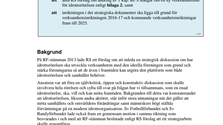Strategi för svensk idrott RIM2015