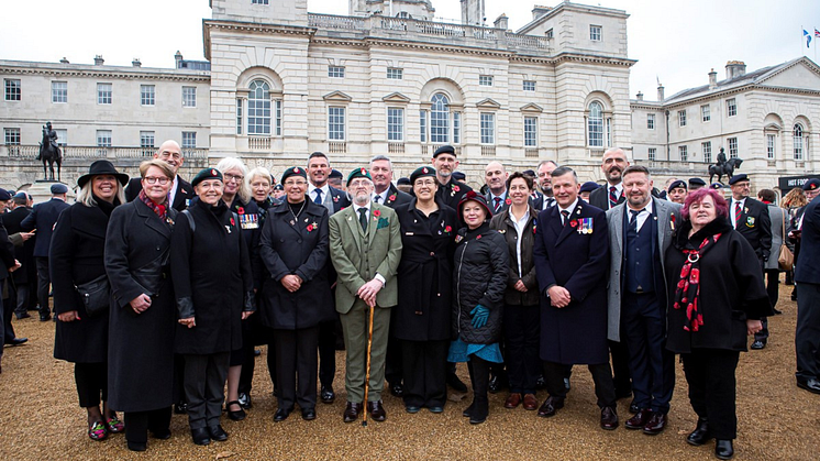 LGBT+ veterans after their first ever march past the Cenotaph in 2021