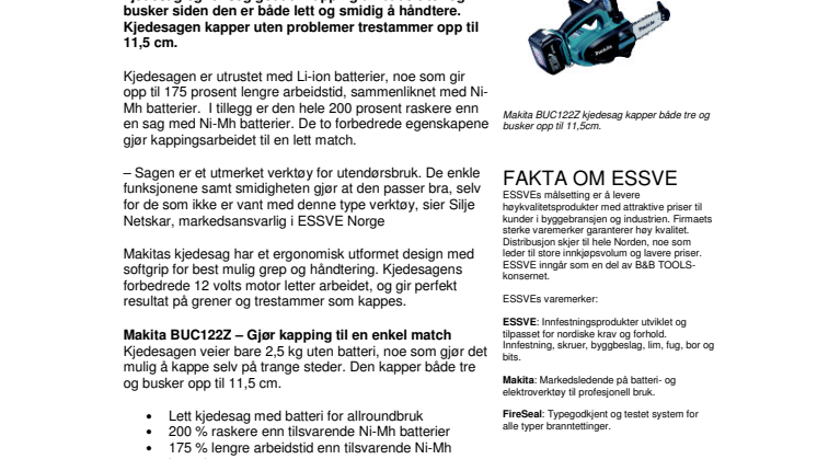 Lett kjedesag for allroundbruk 