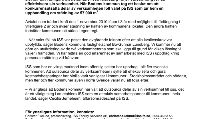 Boden gör som många andra kommuner - väljer ISS