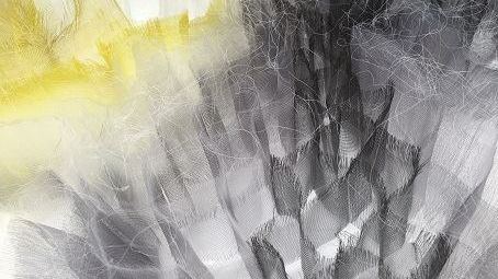 Woven Air II, multilagerväv i monofilament, doppfärgad av textilkonstnären Mirjam Hemström