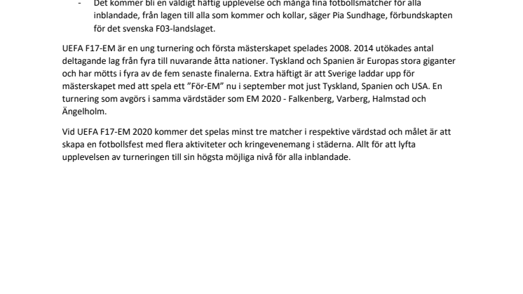 Fotbollsfest när F17-EM kommer till Falkenberg