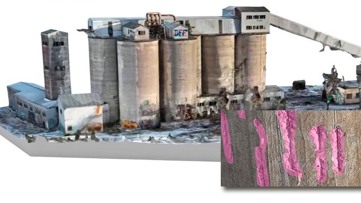 Världens första AI-igenkänning för stora betongstrukturer i 3D