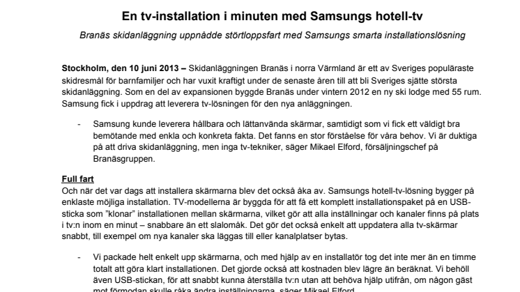 En tv-installation i minuten med Samsungs hotell-tv